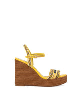 Wedge sandals with Majolica embroidery - | Dolce & Gabbana