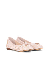 Lace ballet flats with rhinestone DG logo - | Dolce & Gabbana