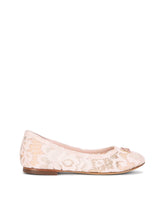 Lace ballet flats with rhinestone DG logo - | Dolce & Gabbana