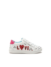 LEATHER SNEAKERS WITH PATCH - | Dolce & Gabbana