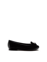Patent leather ballerina shoes with bow - | Dolce & Gabbana