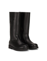 Calfskin boots with embossed DG logo - | Dolce & Gabbana