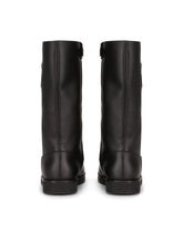 Calfskin boots with embossed DG logo - | Dolce & Gabbana