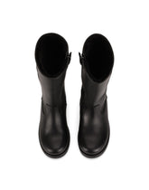 Calfskin boots with embossed DG logo - | Dolce & Gabbana
