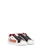 Calfskin sneaker with DG Amore logo - | Dolce & Gabbana
