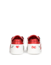 Calfskin sneaker with DG Amore logo - | Dolce & Gabbana