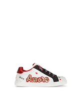 Calfskin sneaker with DG Amore logo - | Dolce & Gabbana