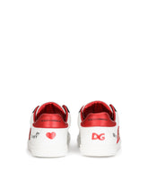 Calfskin sneaker with DG Amore logo - | Dolce & Gabbana