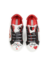 Calfskin sneaker with DG Amore logo - | Dolce & Gabbana