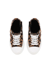 Portofino high-top sneakers in leopard-print nylon - | Dolce & Gabbana