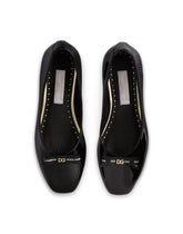 Patent leather ballet flats with bow detail - | Dolce & Gabbana