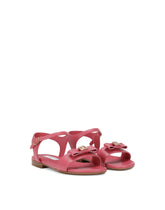 Calfskin sandals with DG logo - | Dolce & Gabbana