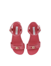 Calfskin sandals with DG logo - | Dolce & Gabbana