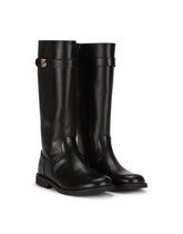 Calfskin boots with DG logo - | Dolce & Gabbana