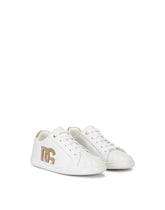 Calfskin sneakers with DG logo - | Dolce & Gabbana