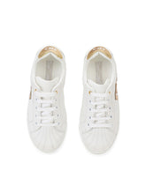 Calfskin sneakers with DG logo - | Dolce & Gabbana