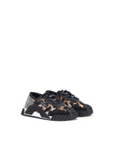Leopard-design jacquard NS1 sneakers with fusible rhinestones - | Dolce & Gabbana