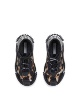 Leopard-design jacquard NS1 sneakers with fusible rhinestones - | Dolce & Gabbana