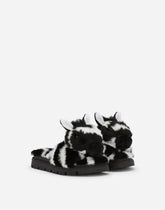 Zebra-design faux fur sliders - | Dolce & Gabbana