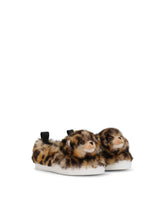Lion-design faux fur slip-on sneakers - | Dolce & Gabbana