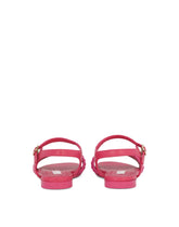 Straw and nappa leather sandals with DG logo - | Dolce & Gabbana