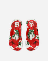 Poppy-print rubber flip flops - | Dolce & Gabbana
