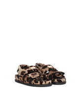 Leopard-print terrycloth sandals - | Dolce & Gabbana