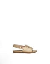 Foiled calfskin sandals with cut-out DG logo - | Dolce & Gabbana