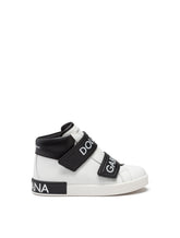 PORTOFINO HIGH-TOP SNEAKERS IN LOGO NAPPA LEATHER - | Dolce & Gabbana