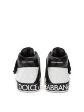PORTOFINO HIGH-TOP SNEAKERS IN LOGO NAPPA LEATHER - | Dolce & Gabbana