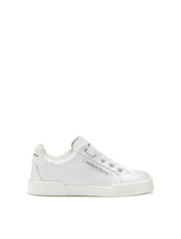 Calfskin Portofino light sneakers with logo - | Dolce & Gabbana