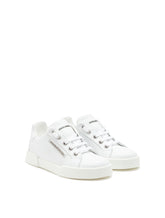Calfskin Portofino light sneakers with logo - | Dolce & Gabbana