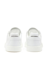 Calfskin Portofino light sneakers with logo - | Dolce & Gabbana
