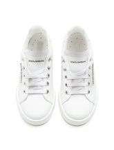 Calfskin Portofino light sneakers with logo - | Dolce & Gabbana