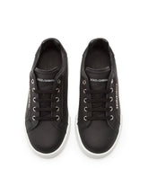 Calfskin Portofino light sneakers with logo - | Dolce & Gabbana