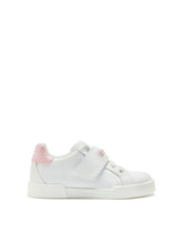 PORTOFINO LIGHT SNEAKERS IN CALFSKIN WITH LOGO - | Dolce & Gabbana