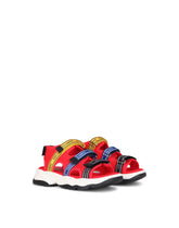Mesh trekking sandals with jacquard logo - | Dolce & Gabbana