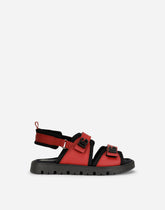 Calfskin sandals with DG logo - | Dolce & Gabbana