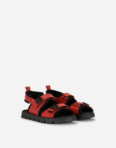 Calfskin sandals with DG logo - | Dolce & Gabbana