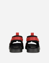 Calfskin sandals with DG logo - | Dolce & Gabbana