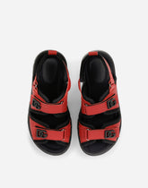 Calfskin sandals with DG logo - | Dolce & Gabbana