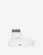 High-top slip-on sneakers in stretch mesh - | Dolce & Gabbana
