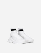 High-top slip-on sneakers in stretch mesh - | Dolce & Gabbana