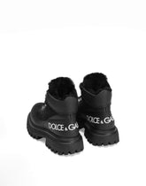 Nubuck and calfskin ankle boots with Dolce&Gabbana logo - | Dolce & Gabbana