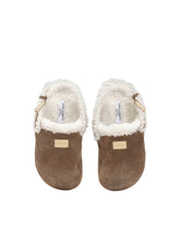 Suede mules with logo tag - | Dolce & Gabbana