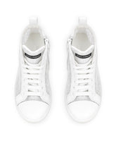 Mesh high-top sneakers with Dolce&Gabbana logo print - | Dolce & Gabbana