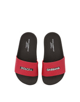 Branded calfskin sliders - | Dolce & Gabbana