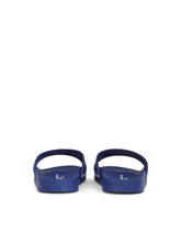 Rubber and calfskin sliders with logo print - | Dolce & Gabbana