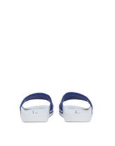 Rubber and calfskin sliders with logo print - | Dolce & Gabbana