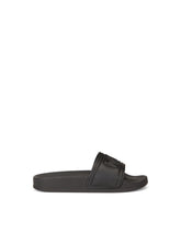 Sliders with DG logo in rubberized calfskin - | Dolce & Gabbana